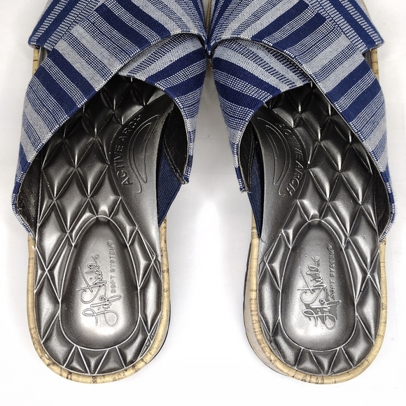 Life Stride Positive Women's Striped Comfort Open Toe Slide Sandals Size 8M - Picture 8 of 11